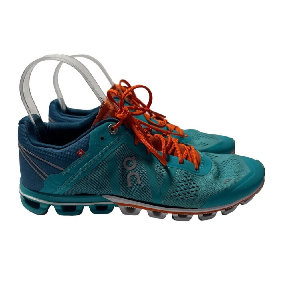 On Running Women's Athletic Shoes in Teal and Orange